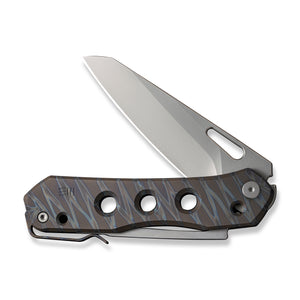 WE Knife Co., Ltd™ Vision R Lever Lock WE21031-6 Tiger Stripe Flamed Titanium CPM 20CV Stainless Steel Pocket Knife