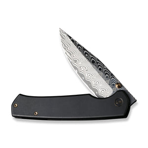 WE Knife Co., Ltd™ Evoke Frame Lock WE21046-DS1 Black 6al4v Titanium Damasteel Pocket Knife