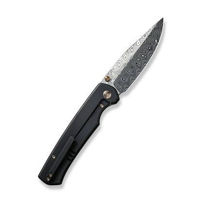 WE Knife Co., Ltd™ Evoke Frame Lock WE21046-DS1 Black 6al4v Titanium Damasteel Pocket Knife