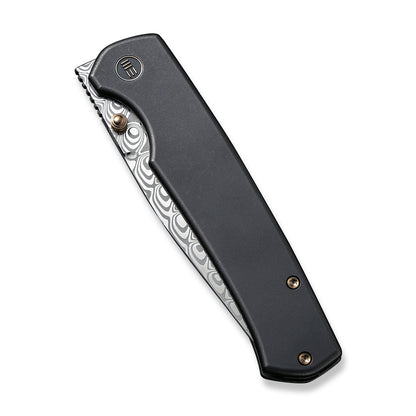 WE Knife Co., Ltd™ Evoke Frame Lock WE21046-DS1 Black 6al4v Titanium Damasteel Pocket Knife
