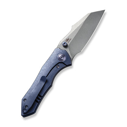 WE Knife Co., Ltd™ High-fin Frame Lock WE22005-3 Blue 6AL4V Titanium CPM 20CV Stainless Steel Pocket Knife