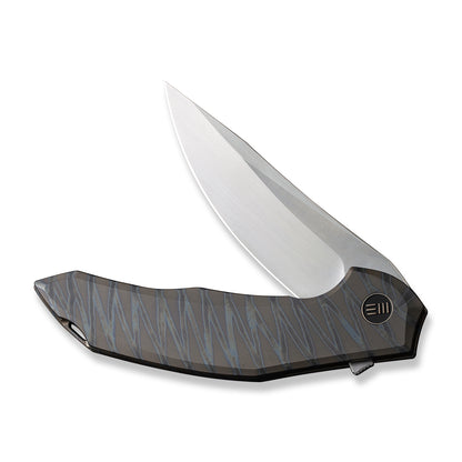 WE Knife Co., Ltd™ Merata Frame Lock WE22008A-3 Tiger Stripe Flamed Titanium CPM 20CV Stainless Steel Pocket Knife