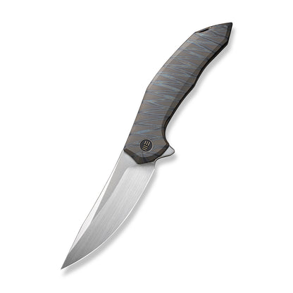 WE Knife Co., Ltd™ Merata Frame Lock WE22008A-3 Tiger Stripe Flamed Titanium CPM 20CV Stainless Steel Pocket Knife