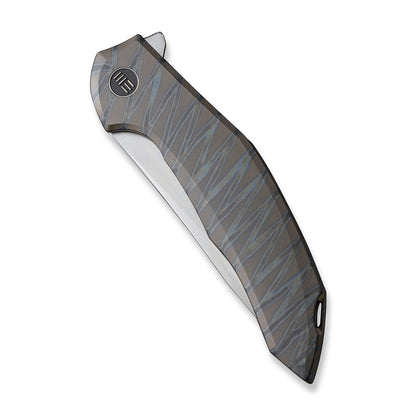 WE Knife Co., Ltd™ Merata Frame Lock WE22008A-3 Tiger Stripe Flamed Titanium CPM 20CV Stainless Steel Pocket Knife