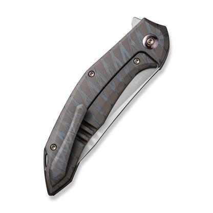 WE Knife Co., Ltd™ Merata Frame Lock WE22008A-3 Tiger Stripe Flamed Titanium CPM 20CV Stainless Steel Pocket Knife