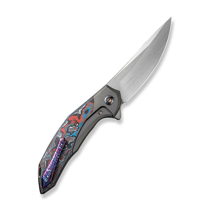 WE Knife Co., Ltd™ Merata Frame Lock WE22008B-2 Black Titanium and Nebula Fat Carbon CPM 20CV Stainless Steel Pocket Knife