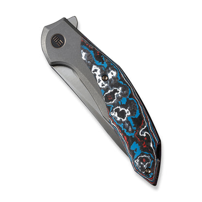 WE Knife Co., Ltd™ Merata Frame Lock WE22008B-2 Black Titanium and Nebula Fat Carbon CPM 20CV Stainless Steel Pocket Knife