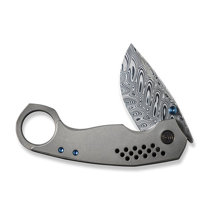 WE Knife Co., Ltd™ Envisage Frame Lock WE22013-DS1 Gray Titanium Stainless Damasteel Pocket Knife