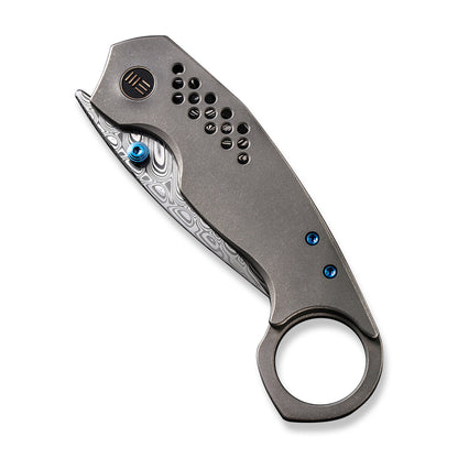 WE Knife Co., Ltd™ Envisage Frame Lock WE22013-DS1 Gray Titanium Stainless Damasteel Pocket Knife