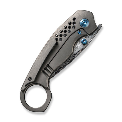 WE Knife Co., Ltd™ Envisage Frame Lock WE22013-DS1 Gray Titanium Stainless Damasteel Pocket Knife