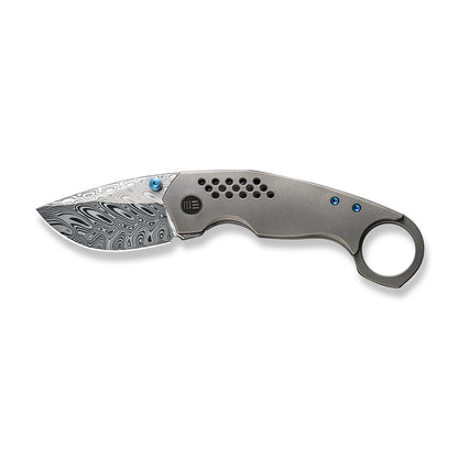 WE Knife Co., Ltd™ Envisage Frame Lock WE22013-DS1 Gray Titanium Stainless Damasteel Pocket Knife