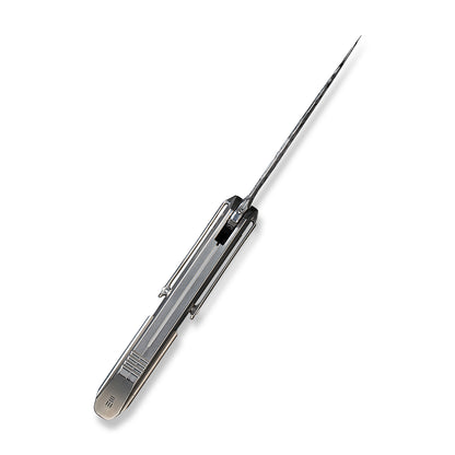 WE Knife Co., Ltd™ Diatomic Frame Lock WE22032-DS1 Gray Titanium Stainless Damasteel Pocket Knife