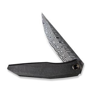 WE Knife Co., Ltd™ Cybernetic Frame Lock WE22033-DS1 Black Titanium Damasteel Pocket Knife