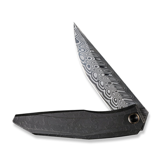 WE Knife Co., Ltd™ Cybernetic Frame Lock WE22033-DS1 Black Titanium Damasteel Pocket Knife