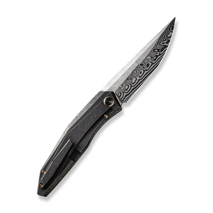 WE Knife Co., Ltd™ Cybernetic Frame Lock WE22033-DS1 Black Titanium Damasteel Pocket Knife