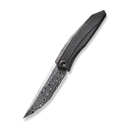 WE Knife Co., Ltd™ Cybernetic Frame Lock WE22033-DS1 Black Titanium Damasteel Pocket Knife
