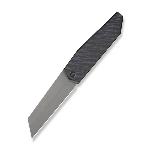 WE Knife Co., Ltd™ Collinear Frame Lock WE22034D-3 Tiger Stripe Flamed 6AL4V Titanium M390 Stainless Steel Pocket Knife