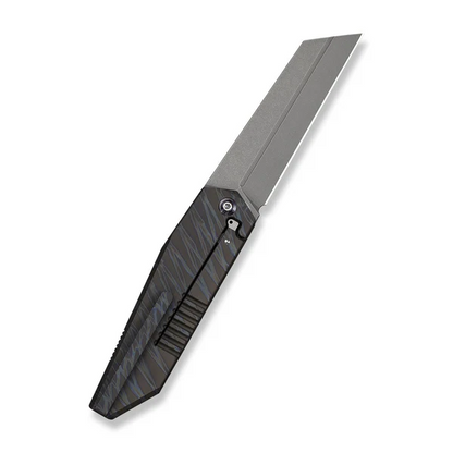 WE Knife Co., Ltd™ Collinear Frame Lock WE22034D-3 Tiger Stripe Flamed 6AL4V Titanium M390 Stainless Steel Pocket Knife