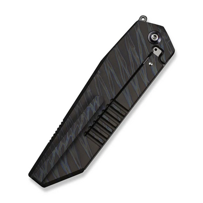 WE Knife Co., Ltd™ Collinear Frame Lock WE22034D-3 Tiger Stripe Flamed 6AL4V Titanium M390 Stainless Steel Pocket Knife