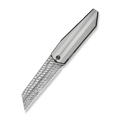 WE Knife Co., Ltd™ Collinear Frame Lock WE22034D-DS1 Bead-Blasted 6AL4V Titanium Damasteel Pocket Knife