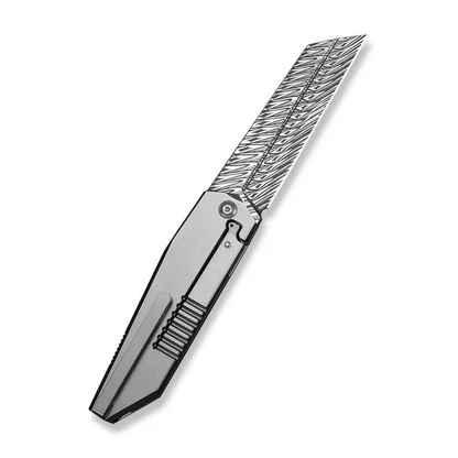 WE Knife Co., Ltd™ Collinear Frame Lock WE22034D-DS1 Bead-Blasted 6AL4V Titanium Damasteel Pocket Knife