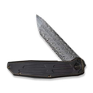 WE Knife Co., Ltd™ Shadowfire Frame Lock WE22035-DS1 Bronze/Black Titanium Damasteel Pocket Knife