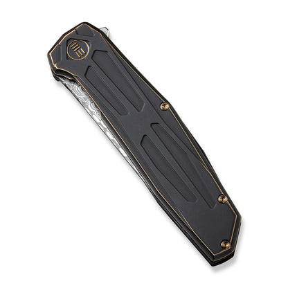 WE Knife Co., Ltd™ Shadowfire Frame Lock WE22035-DS1 Bronze/Black Titanium Damasteel Pocket Knife