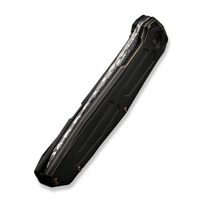WE Knife Co., Ltd™ Shadowfire Frame Lock WE22035-DS1 Bronze/Black Titanium Damasteel Pocket Knife