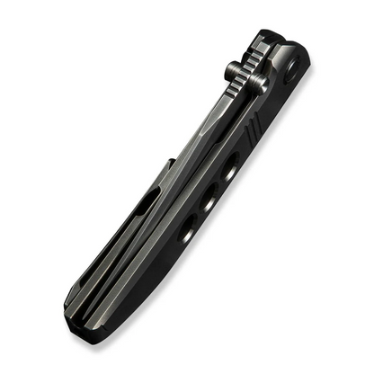 WE Knife Co., Ltd™ Ezinta Frame Lock WE22041-3 Polished Gray 6AL4V Titanium M390 Stainless Steel Pocket Knife