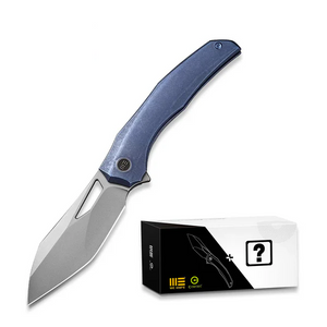 WE Knife Co., Ltd™ Ignio Frame Lock WE22042B-3 MB Blue Anodized 6AL4V Titanium CPM 20CV Stainless Steel Pocket Knife