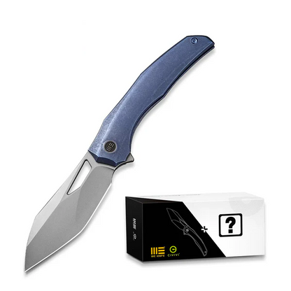 WE Knife Co., Ltd™ Ignio Frame Lock WE22042B-3 MB Blue Anodized 6AL4V Titanium CPM 20CV Stainless Steel Pocket Knife