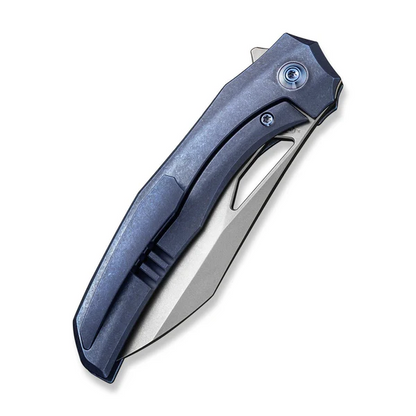 WE Knife Co., Ltd™ Ignio Frame Lock WE22042B-3 MB Blue Anodized 6AL4V Titanium CPM 20CV Stainless Steel Pocket Knife