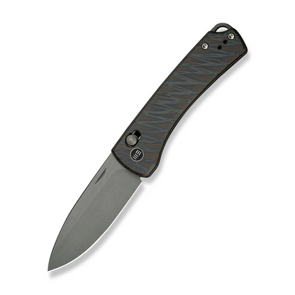 WE Knife Co., Ltd™ Nightblade Crossbar Lock WE22046-3 Tiger Stripe Flamed 6AL4V Titanium CPM 20CV Stainless Steel Pocket Knife