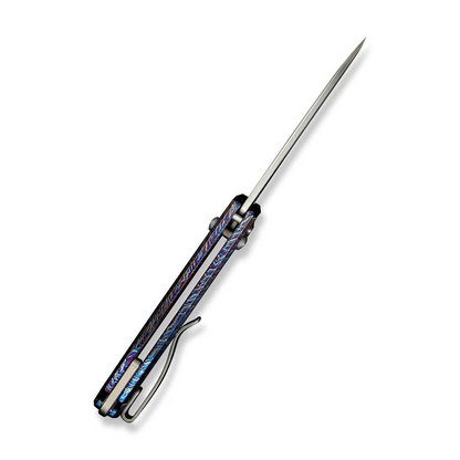 WE Knife Co., Ltd™ Nightblade Crossbar Lock WE22046-4 Blue Flamed 6AL4V Titanium CPM 20CV Stainless Steel Pocket Knife