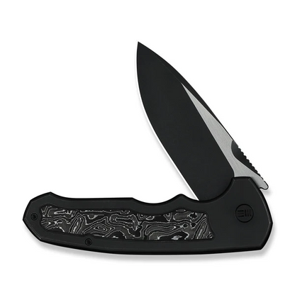 WE Knife Co., Ltd™ Starlash Flipper Lock WE23011D-1 Black Anodized 6AL4V Titanium and Aluminum Carbon Fiber M390 Stainless Steel Pocket Knife