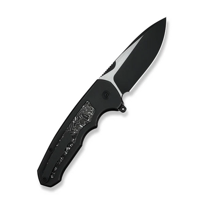 WE Knife Co., Ltd™ Starlash Flipper Lock WE23011D-1 Black Anodized 6AL4V Titanium and Aluminum Carbon Fiber M390 Stainless Steel Pocket Knife
