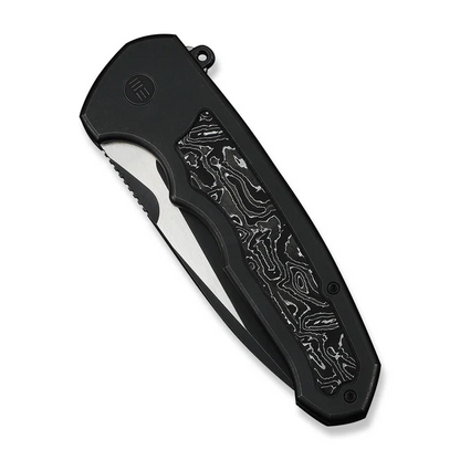 WE Knife Co., Ltd™ Starlash Flipper Lock WE23011D-1 Black Anodized 6AL4V Titanium and Aluminum Carbon Fiber M390 Stainless Steel Pocket Knife