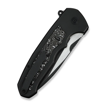 WE Knife Co., Ltd™ Starlash Flipper Lock WE23011D-1 Black Anodized 6AL4V Titanium and Aluminum Carbon Fiber M390 Stainless Steel Pocket Knife