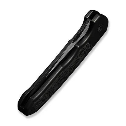 WE Knife Co., Ltd™ Starlash Flipper Lock WE23011D-1 Black Anodized 6AL4V Titanium and Aluminum Carbon Fiber M390 Stainless Steel Pocket Knife
