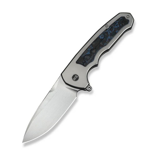 WE Knife Co., Ltd™ Starlash Flipper Lock WE23011D-2 Bead-Blasted 6AL4V Titanium and Artic Storm FatCarbon M390 Stainless Steel Pocket Knife