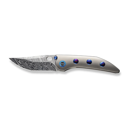 WE Knife Co., Ltd™ Attor Frame Lock WE23037-DS1 Polished Bead Blasted 6AL4V Titanium Damasteel Pocket Knife