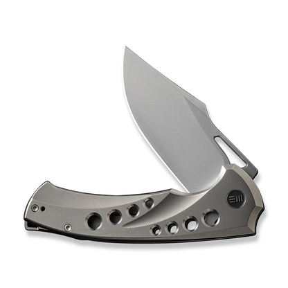 WE Knife Co., Ltd™ Swiftfin Frame Lock WE23051-2 Polished Bead Blasted 6AL4V Titanium CPM 20CV Stainless Steel Pocket Knife
