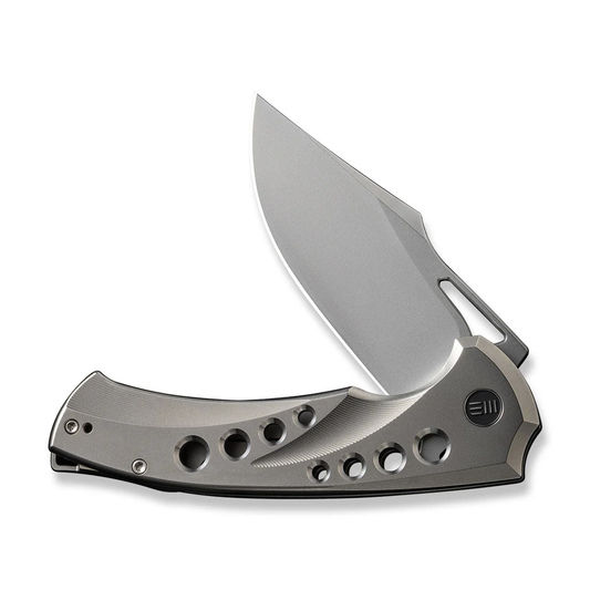 WE Knife Co., Ltd™ Swiftfin Frame Lock WE23051-2 Polished Bead Blasted 6AL4V Titanium CPM 20CV Stainless Steel Pocket Knife