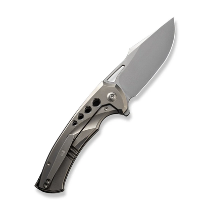 WE Knife Co., Ltd™ Swiftfin Frame Lock WE23051-2 Polished Bead Blasted 6AL4V Titanium CPM 20CV Stainless Steel Pocket Knife