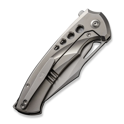 WE Knife Co., Ltd™ Swiftfin Frame Lock WE23051-2 Polished Bead Blasted 6AL4V Titanium CPM 20CV Stainless Steel Pocket Knife