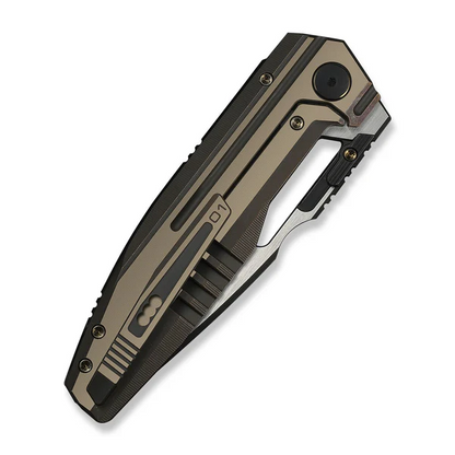 WE Knife Co., Ltd™ Reveille Frame Lock WE23057-1 Bronze Anodized 6AL4V Titanium M390 Stainless Steel Pocket Knife