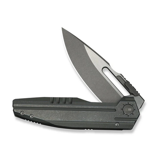 WE Knife Co., Ltd™ Reveille Frame Lock WE23057-2 Olive Gray Anodized 6AL4V Titanium M390 Stainless Steel Pocket Knife
