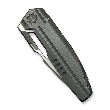 WE Knife Co., Ltd™ Reveille Frame Lock WE23057-2 Olive Gray Anodized 6AL4V Titanium M390 Stainless Steel Pocket Knife