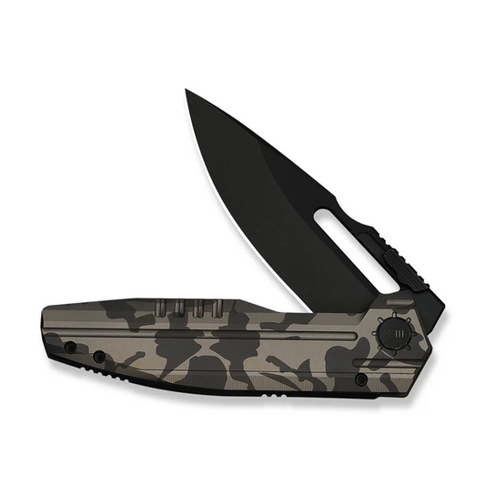 WE Knife Co., Ltd™ Reveille Frame Lock WE23057-3 Desert Terrain 6AL4V Titanium M390 Stainless Steel Pocket Knife