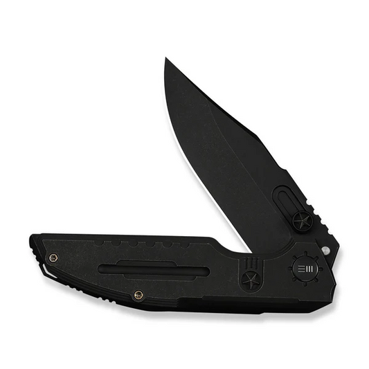 WE Knife Co., Ltd™ Muster Frame Lock WE23058-1 Black Anodized 6AL4V Titanium M390 Stainless Steel Pocket Knife